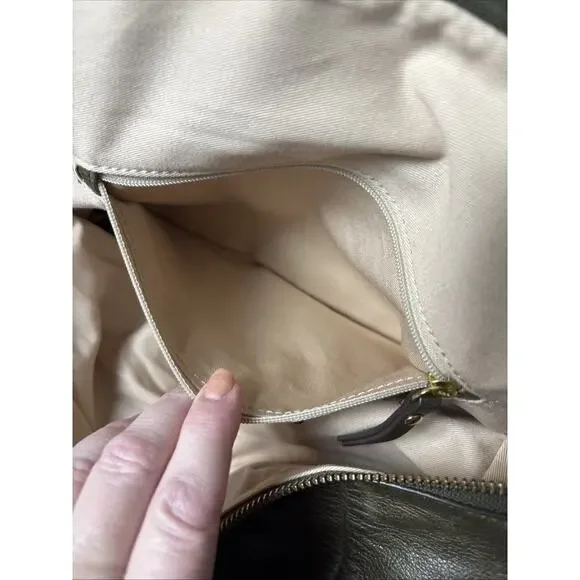 BANANA REPUBLIC Leather Large Duffle North/South Tote Dark Olive Green 2015 - Picture 16 of 16